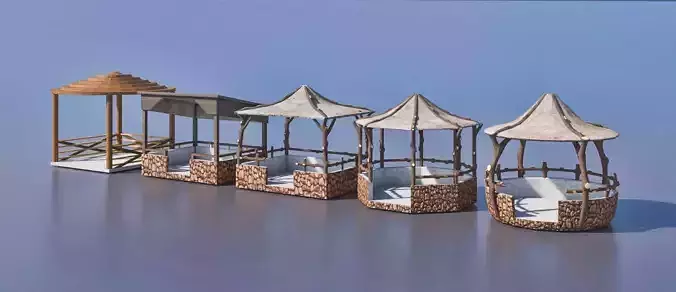 Arbor Models -5 different Models Low-poly 3D model