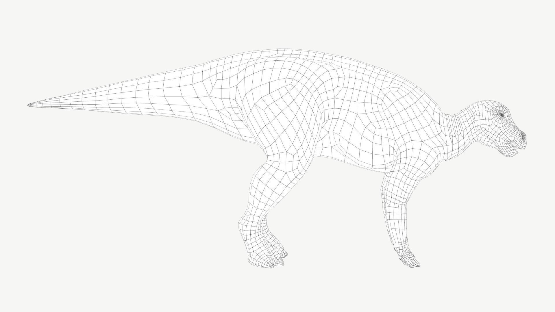 Protohadros dinosaur Low-poly 3D model_4