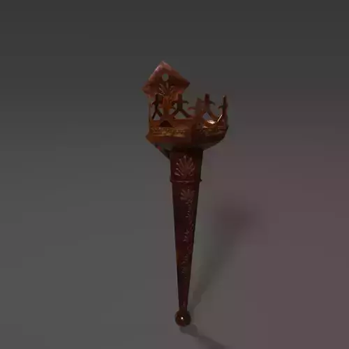 Firetorch ornate olympic torch Low-poly 3D model