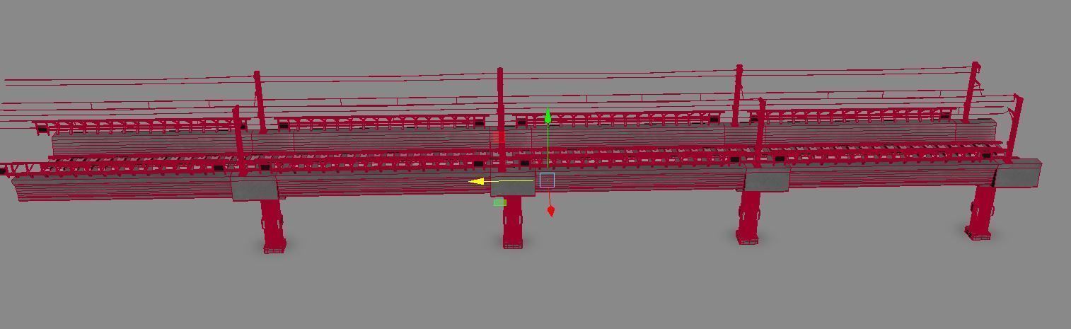 Metro Track and Bridge or Broken Metro track and bridge Low-poly 3D model_15