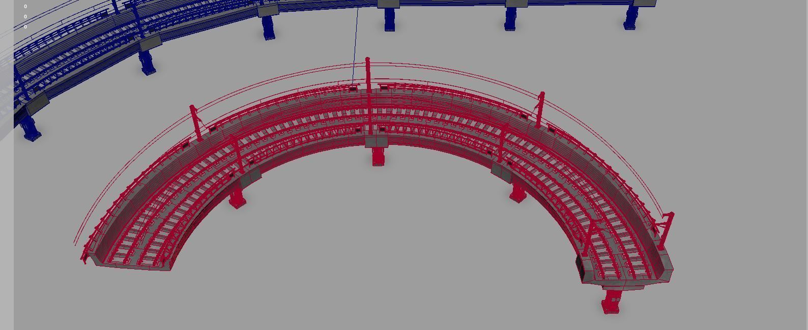 Metro Track and Bridge or Broken Metro track and bridge Low-poly 3D model_12