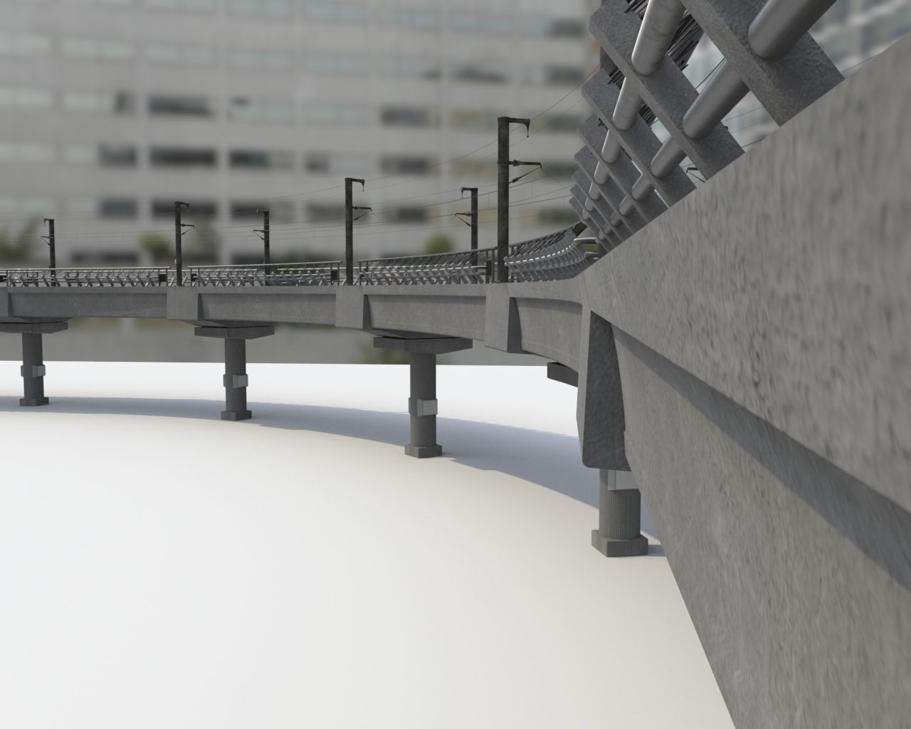 Metro Track and Bridge or Broken Metro track and bridge Low-poly 3D model_4