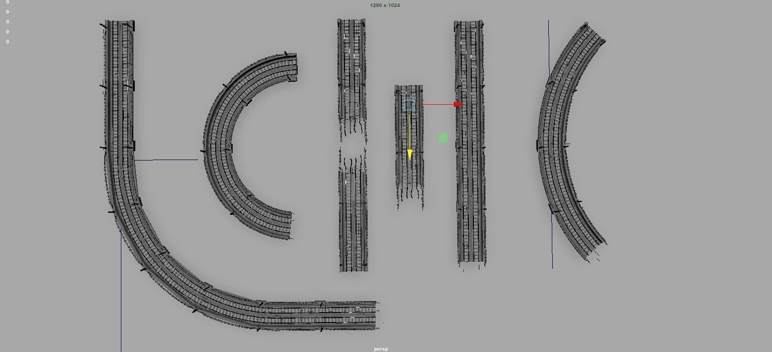 Metro Track and Bridge or Broken Metro track and bridge Low-poly 3D model_13