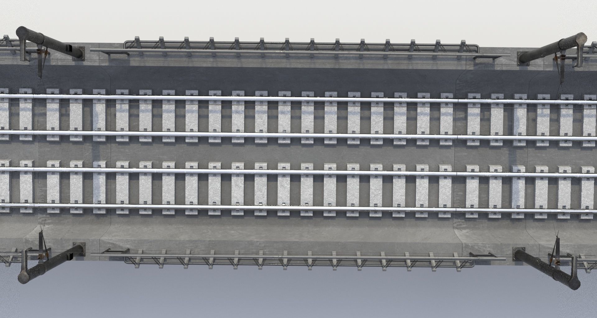 Metro Track and Bridge or Broken Metro track and bridge Low-poly 3D model_3