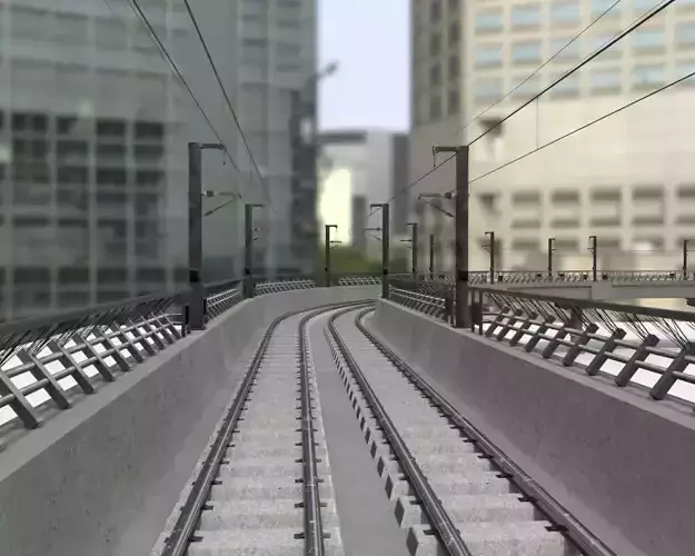 Metro Track and Bridge or Broken Metro track and bridge Low-poly 3D model Metro Track and Bridge or Broken Metro track and bridge Low-poly 3D model