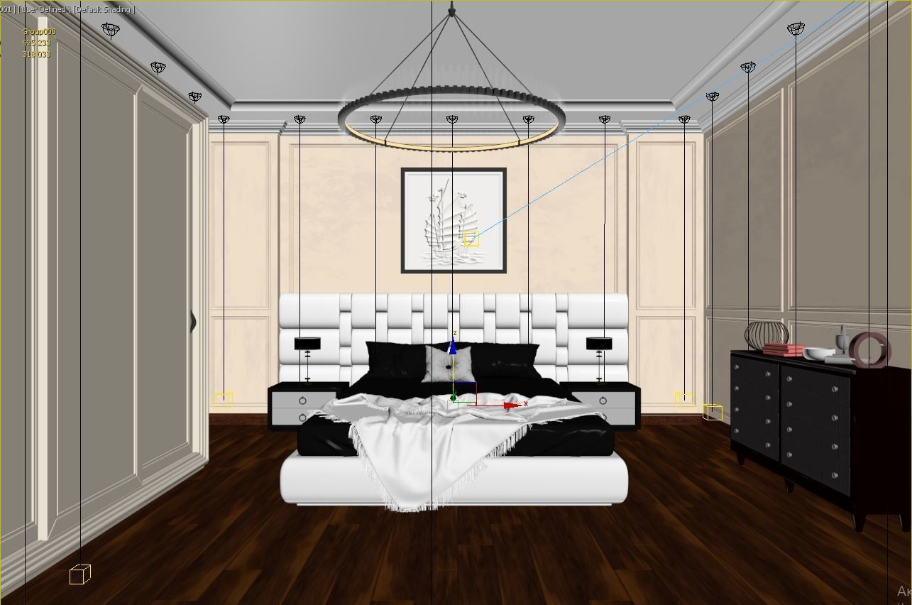 Bedroom bathroom with toilet and sink 3D model_1