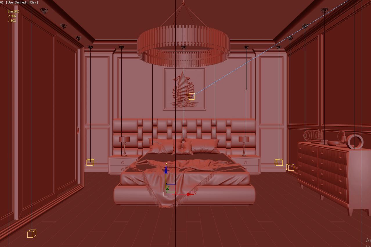 Bedroom bathroom with toilet and sink 3D model_2