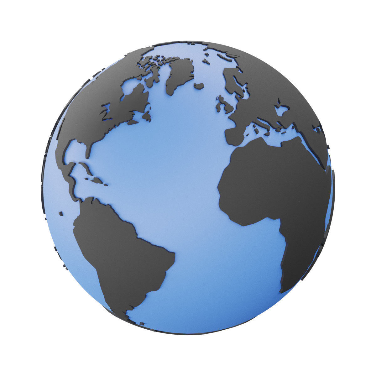 Earth Globe Mesh Low-poly 3D model_9