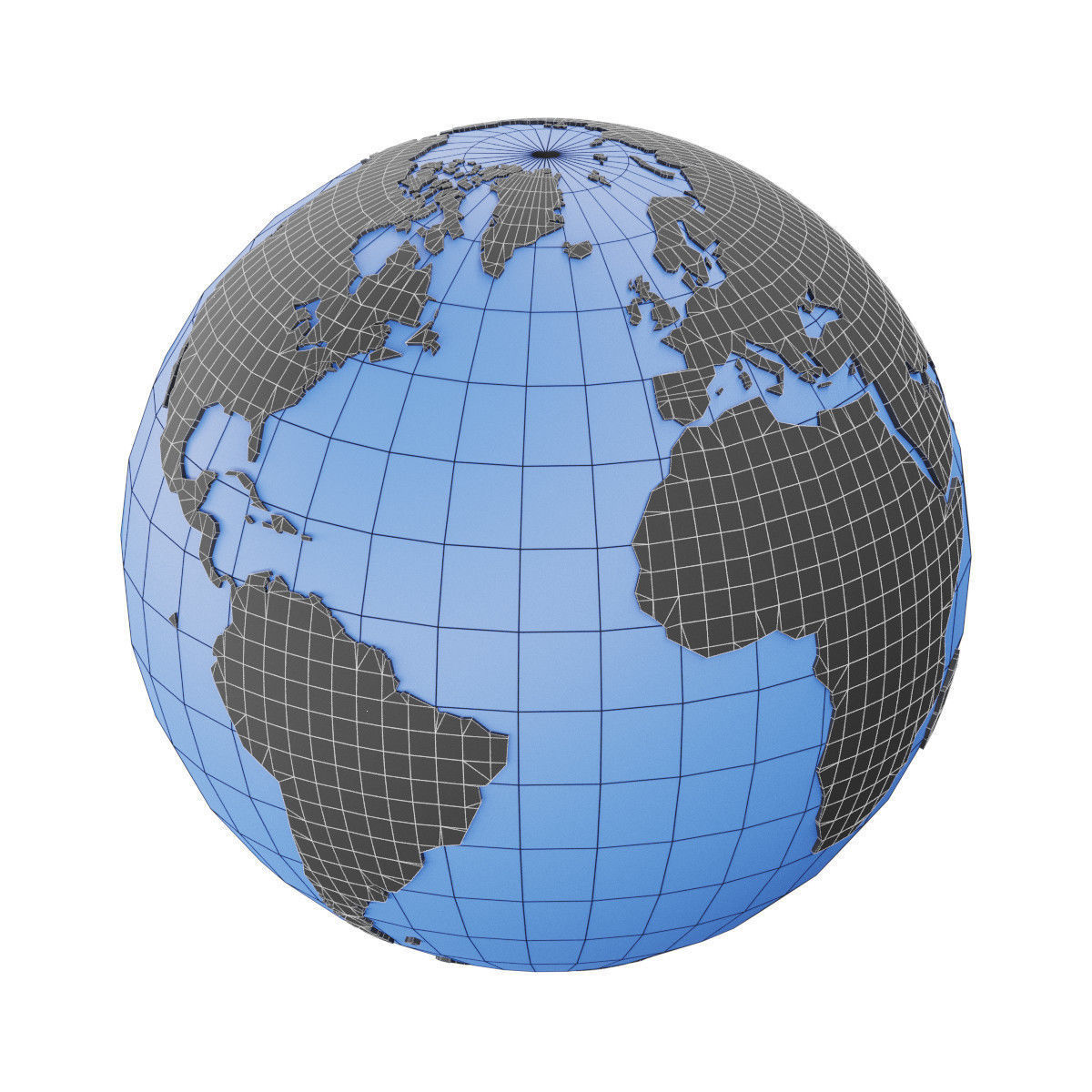 Earth Globe Mesh Low-poly 3D model_1
