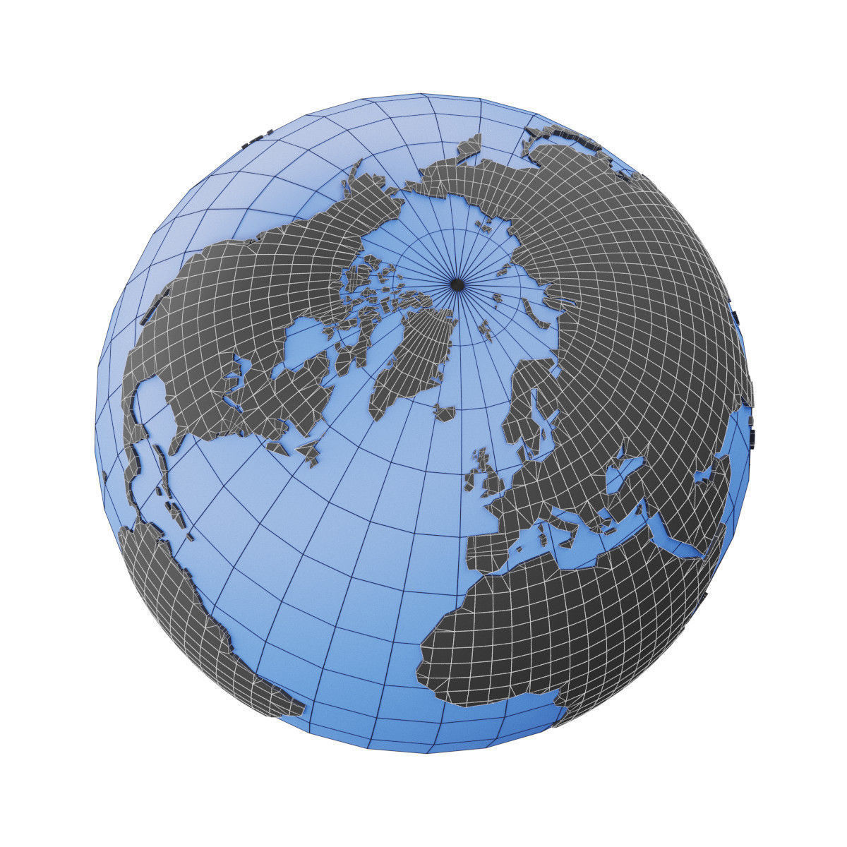 Earth Globe Mesh Low-poly 3D model_6