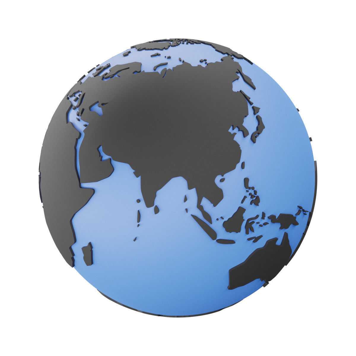 Earth Globe Mesh Low-poly 3D model_11
