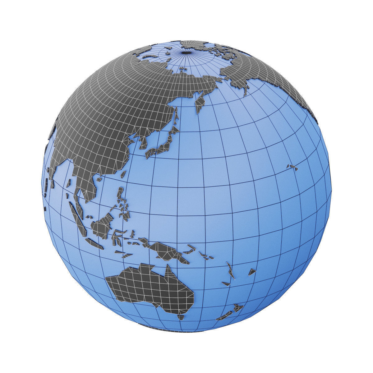 Earth Globe Mesh Low-poly 3D model_4