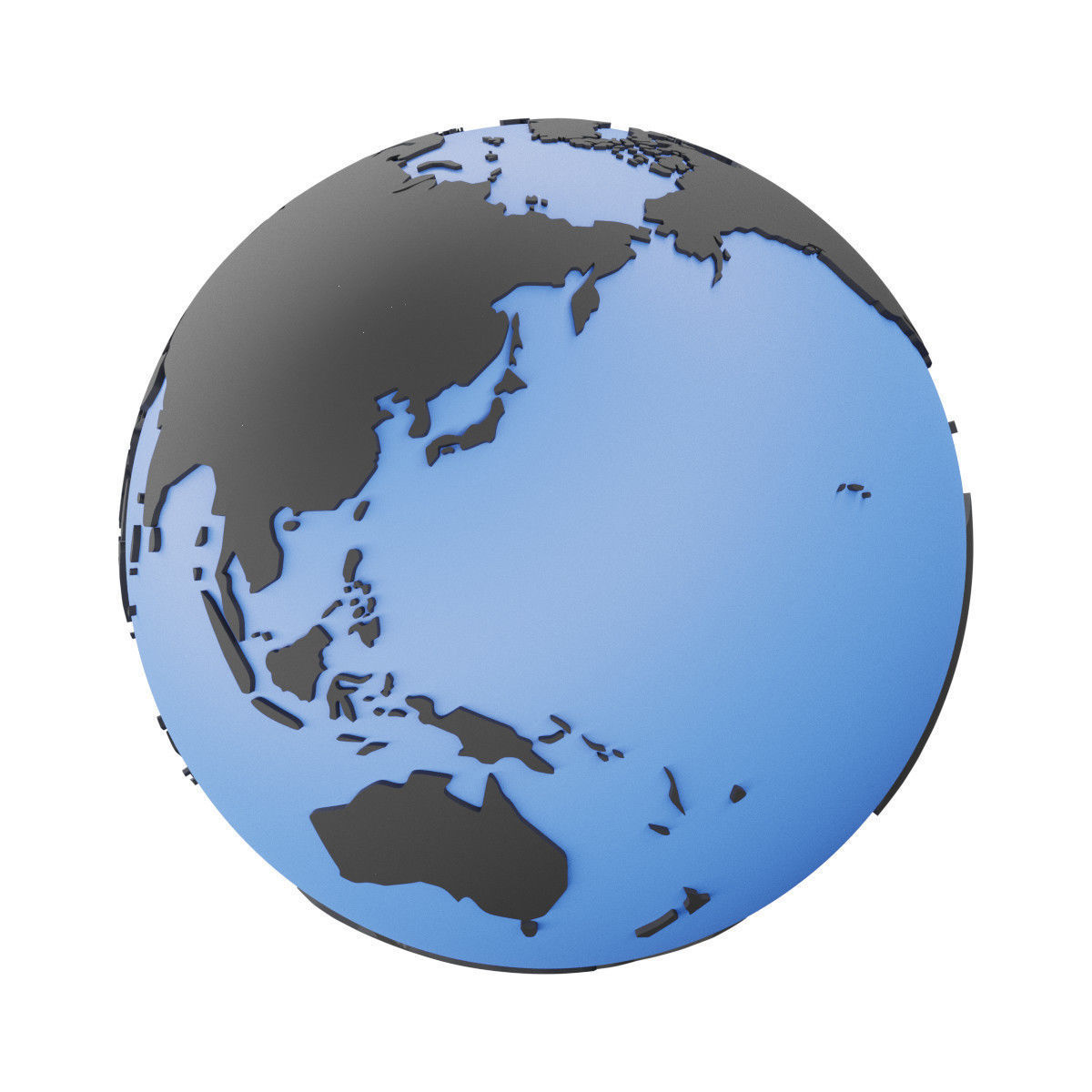 Earth Globe Mesh Low-poly 3D model_12