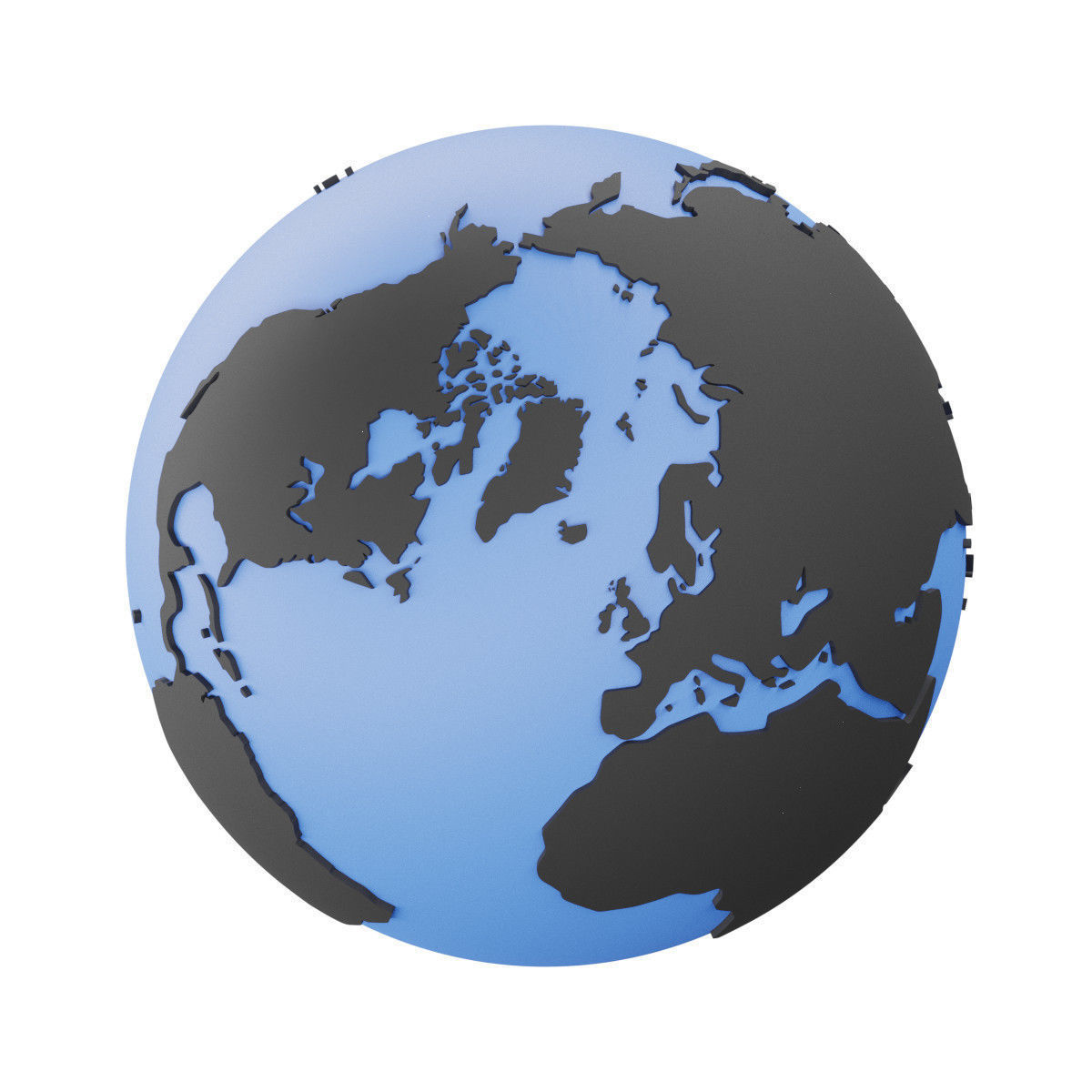Earth Globe Mesh Low-poly 3D model_14