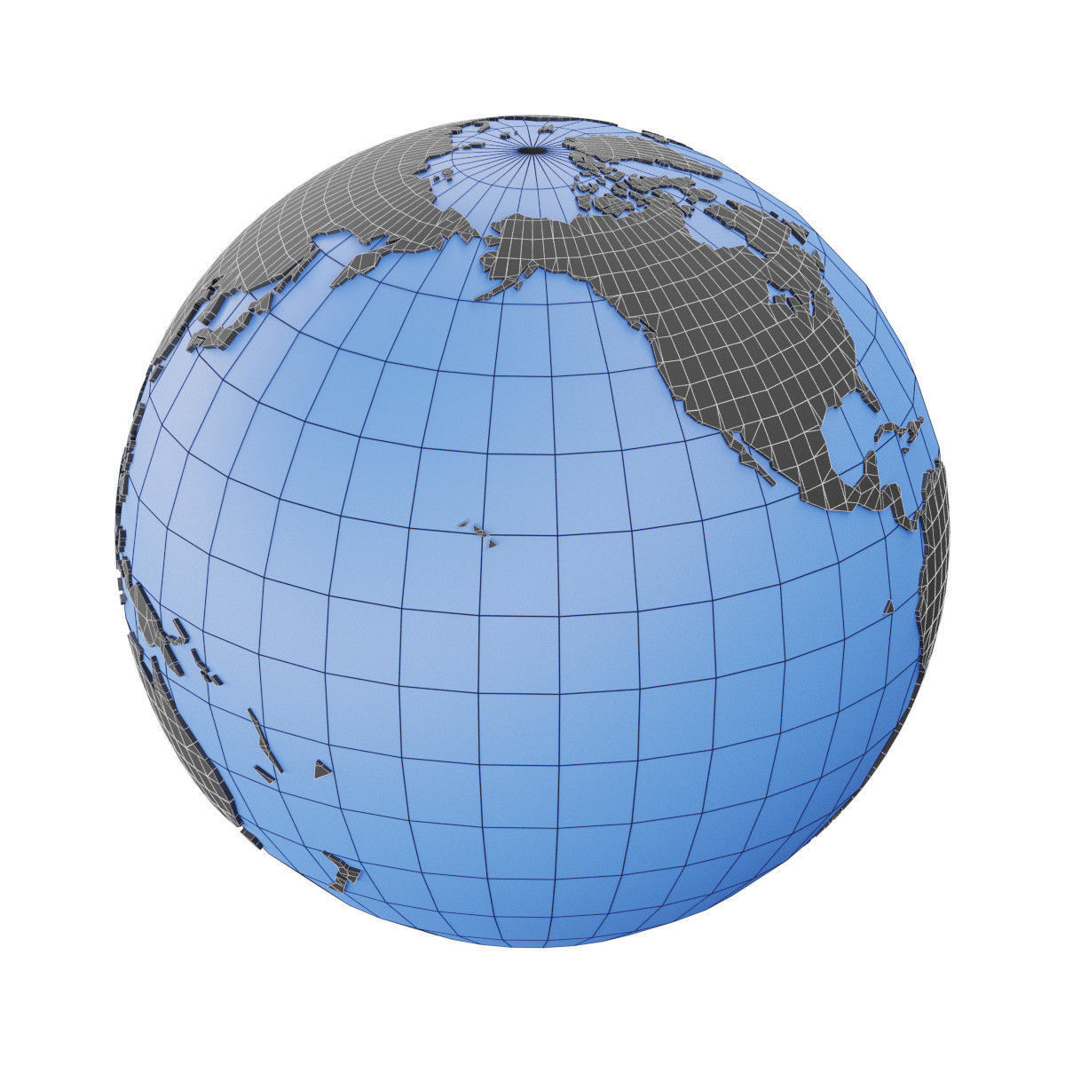 Earth Globe Mesh Low-poly 3D model_5