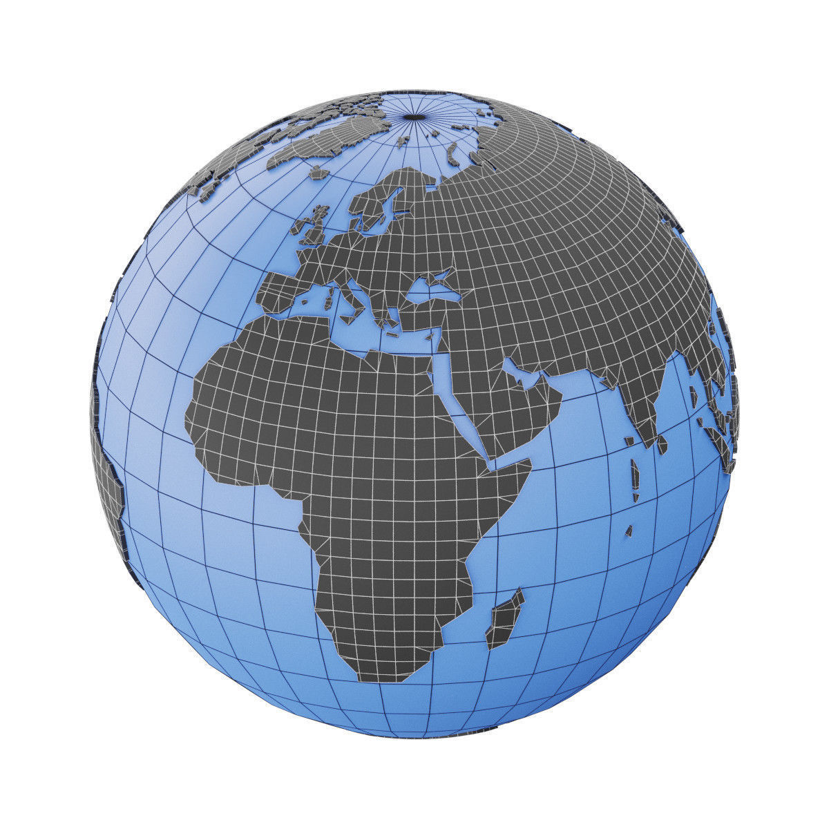 Earth Globe Mesh Low-poly 3D model_2
