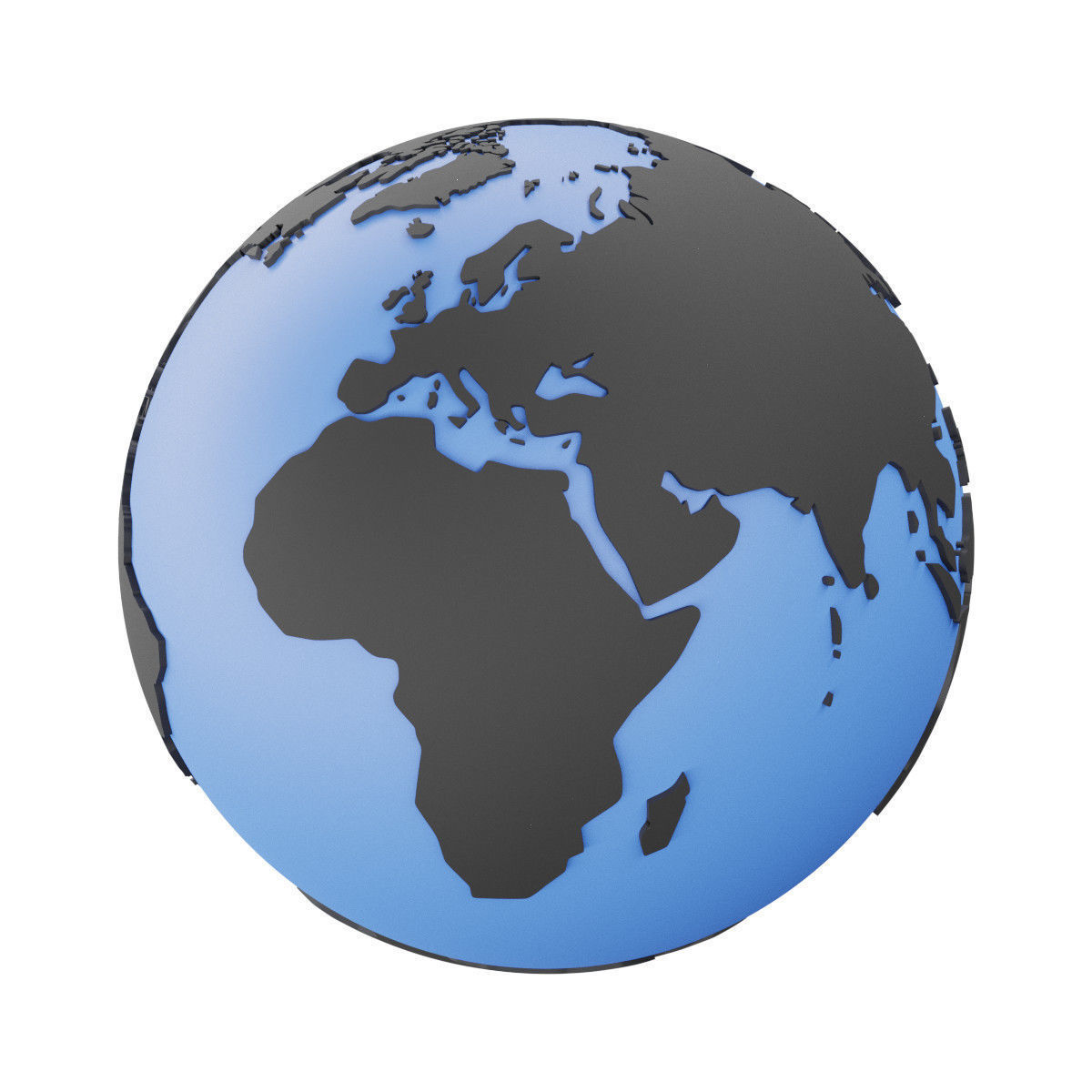 Earth Globe Mesh Low-poly 3D model_10