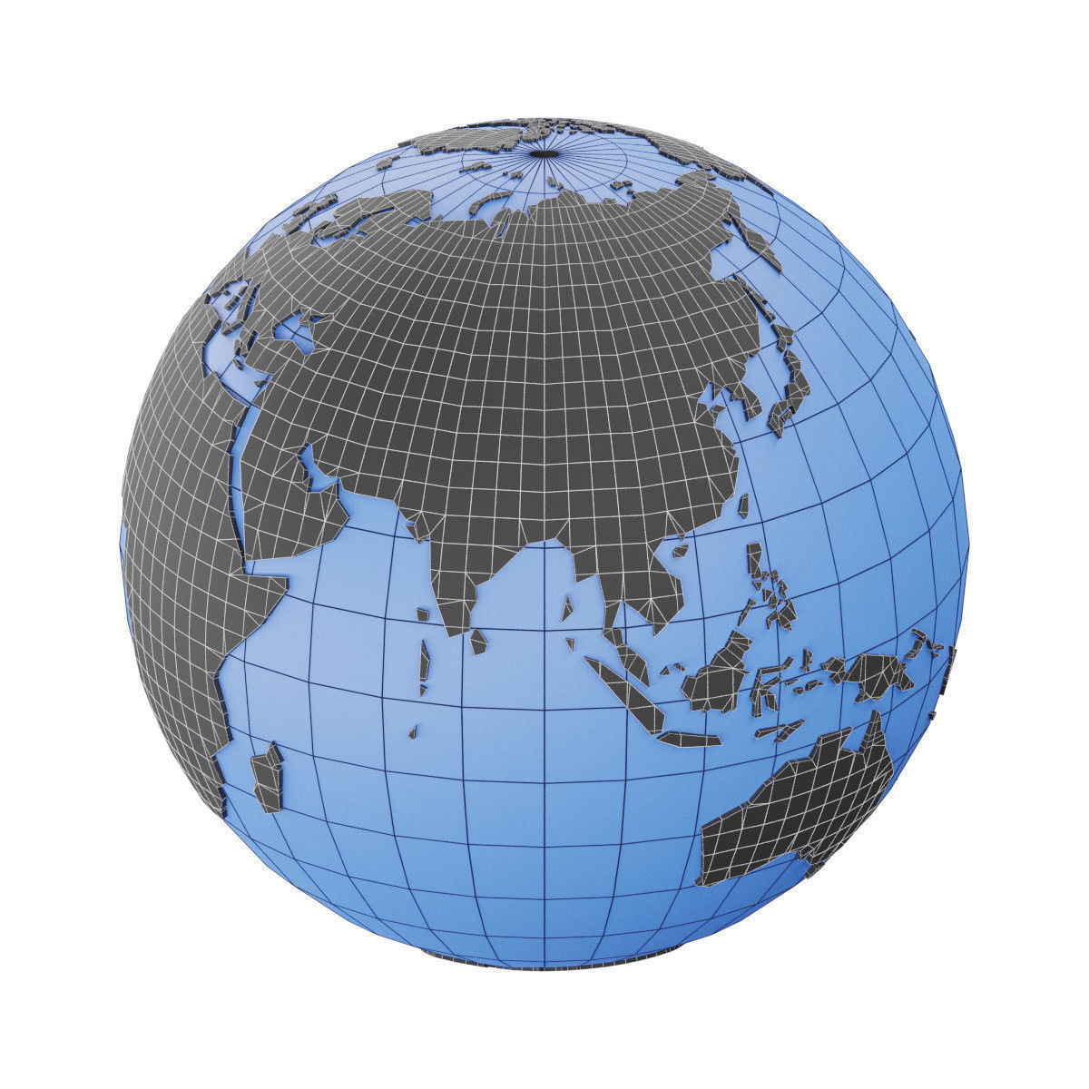Earth Globe Mesh Low-poly 3D model_3