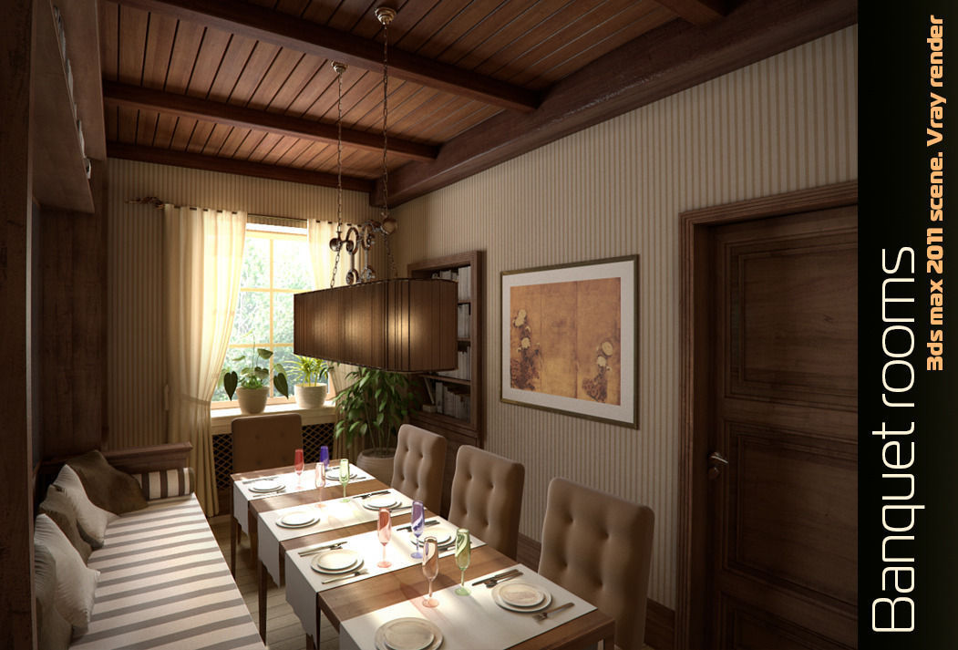 Banquet rooms classic interior 3D model_5