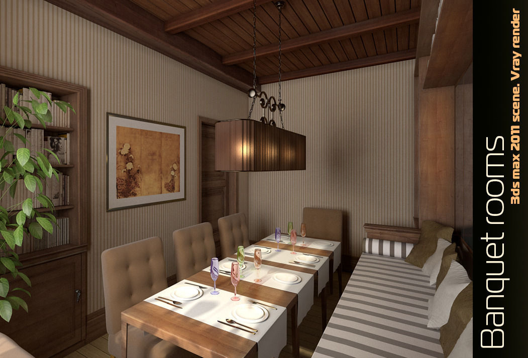 Banquet rooms classic interior 3D model_4