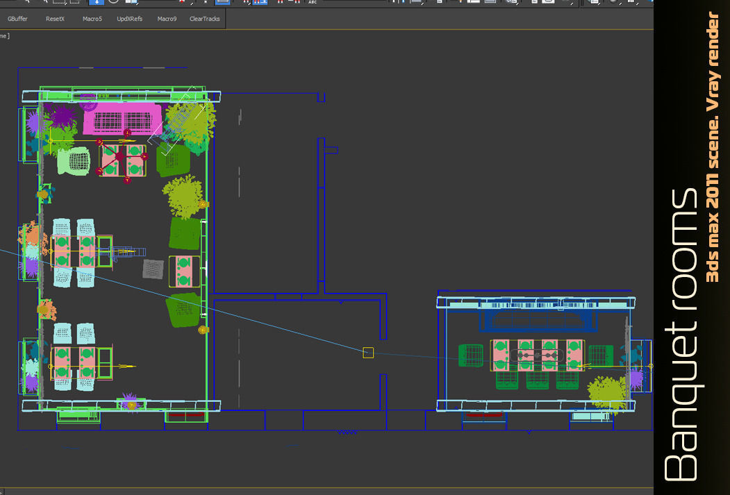 Banquet rooms classic interior 3D model_6