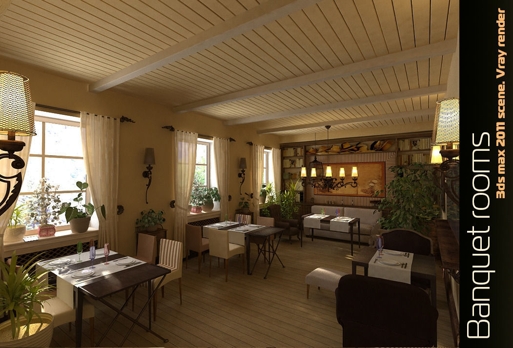 Banquet rooms classic interior 3D model_1