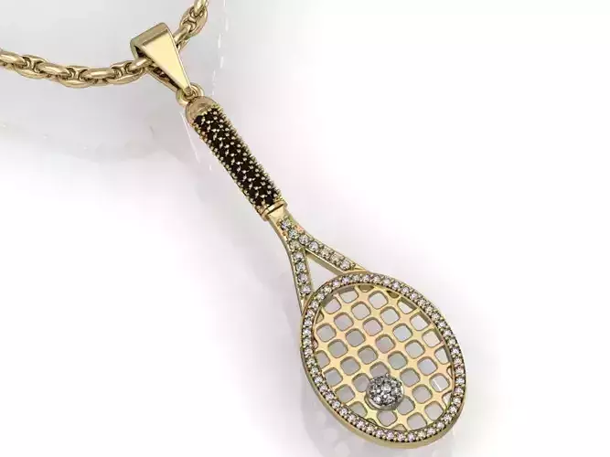 pendant tennis racquet 3D print model