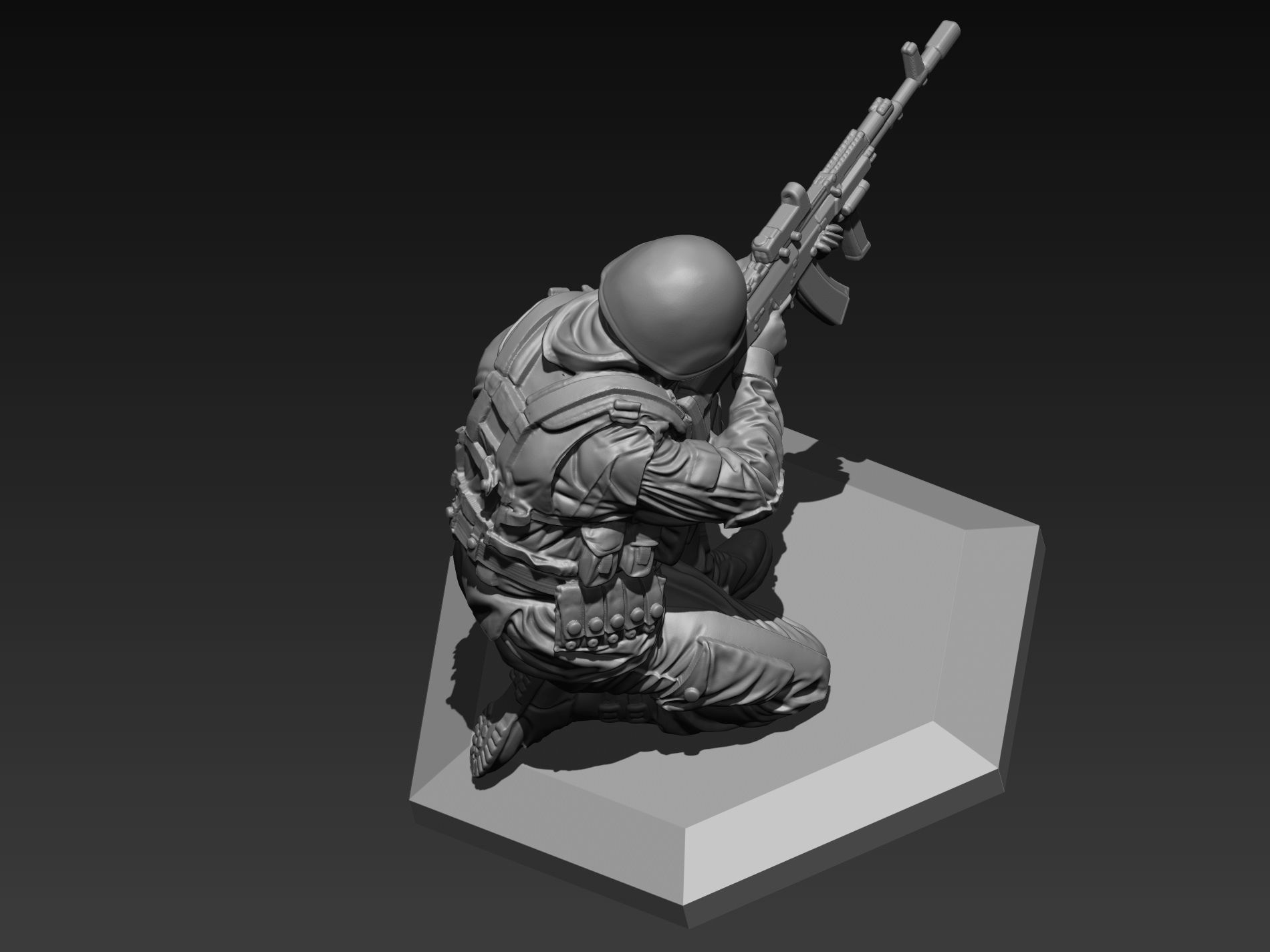 Modern soldier  2 52mm 120mm 3D print model 3D print model_10