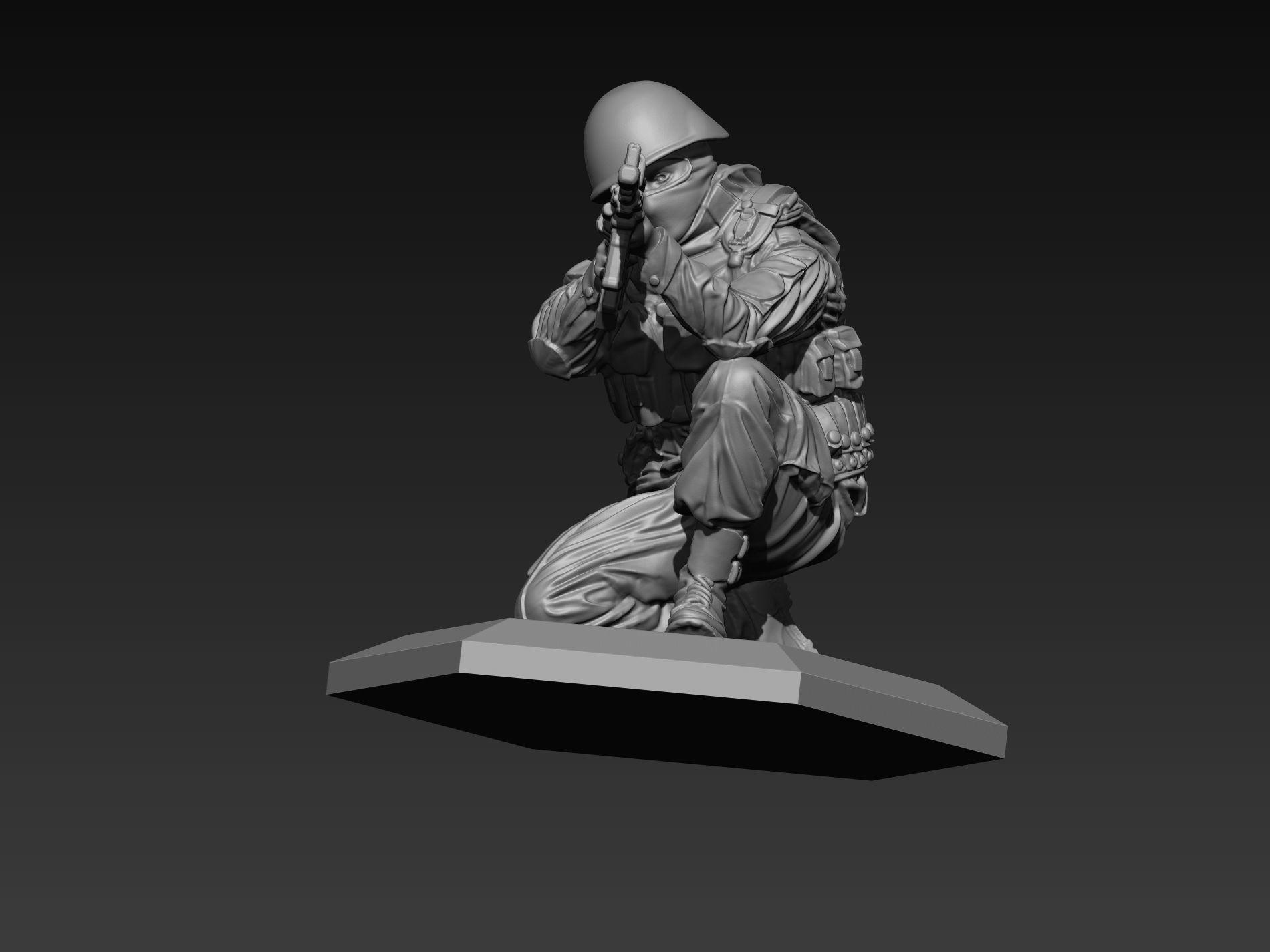 Modern soldier  2 52mm 120mm 3D print model 3D print model_15