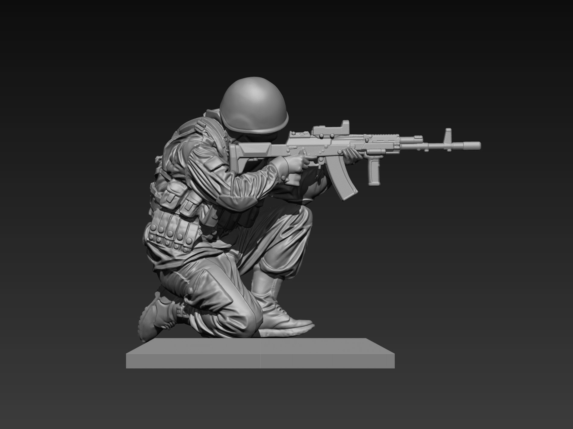 Modern soldier  2 52mm 120mm 3D print model 3D print model_13