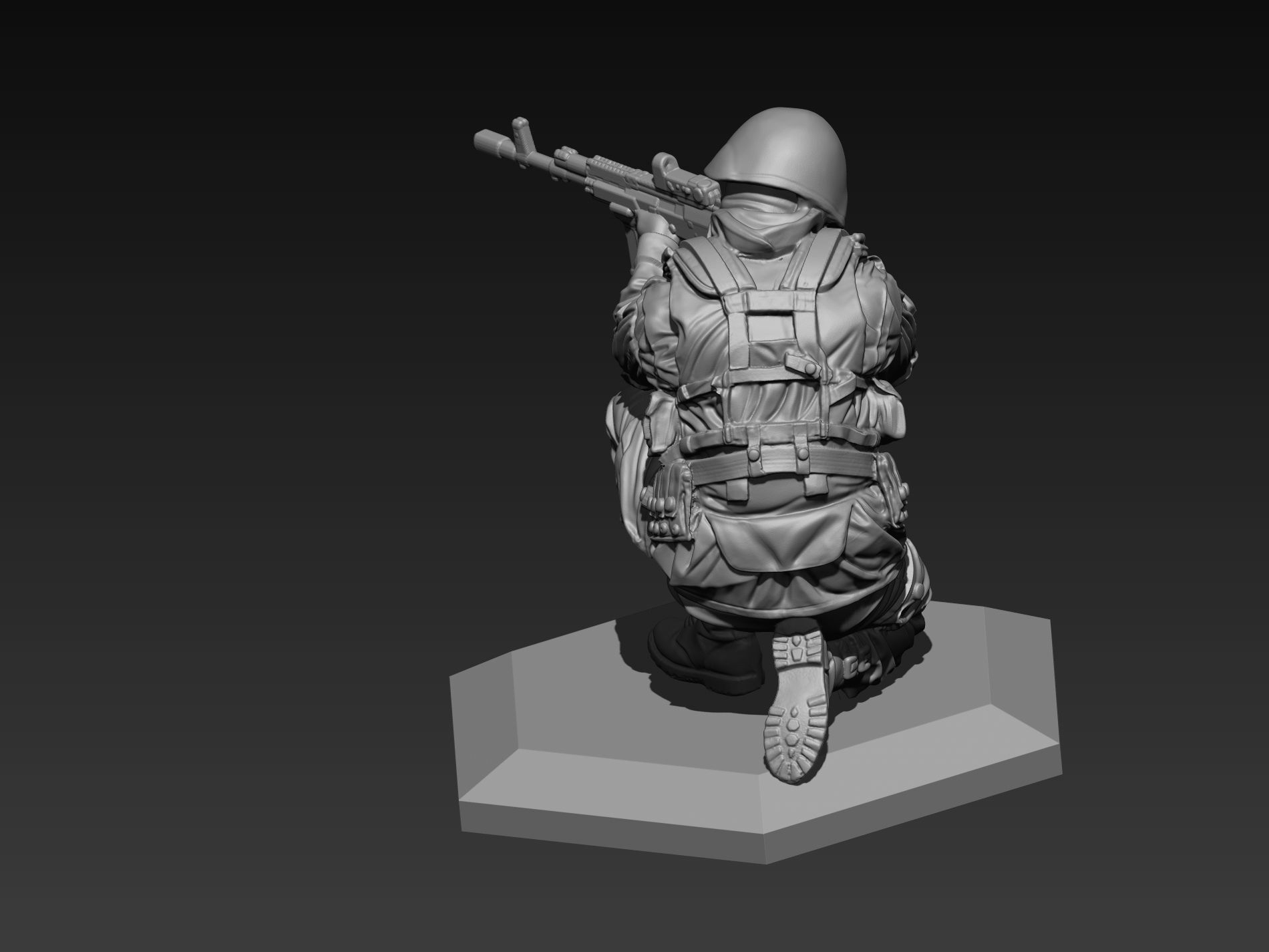 Modern soldier  2 52mm 120mm 3D print model 3D print model_9