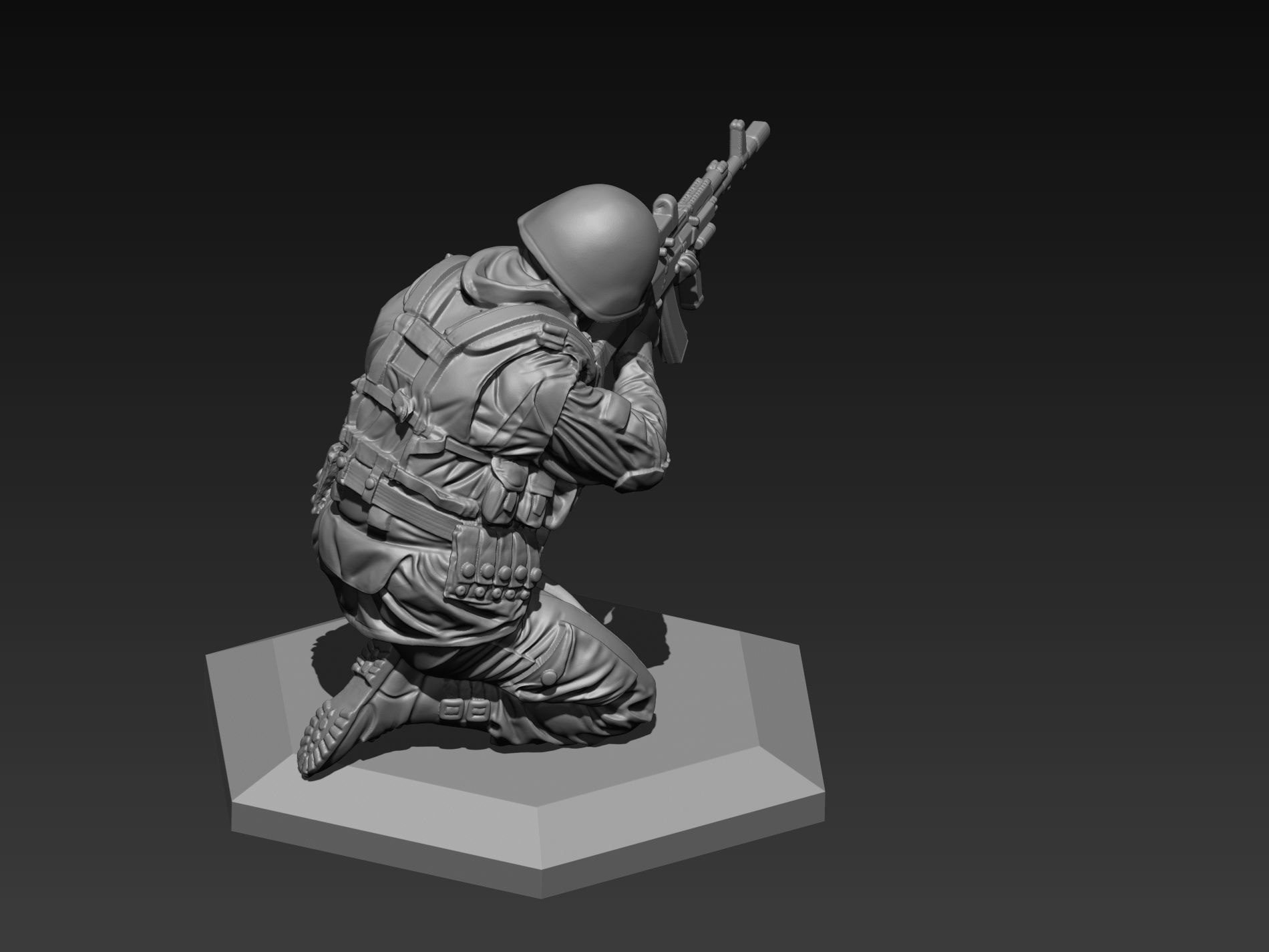 Modern soldier  2 52mm 120mm 3D print model 3D print model_12