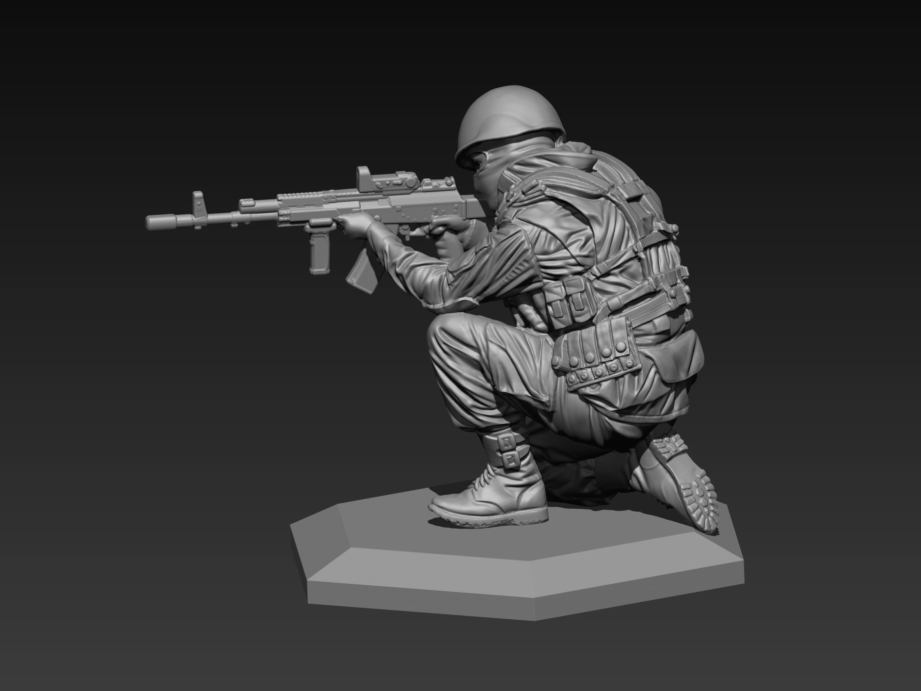Modern soldier  2 52mm 120mm 3D print model 3D print model_16