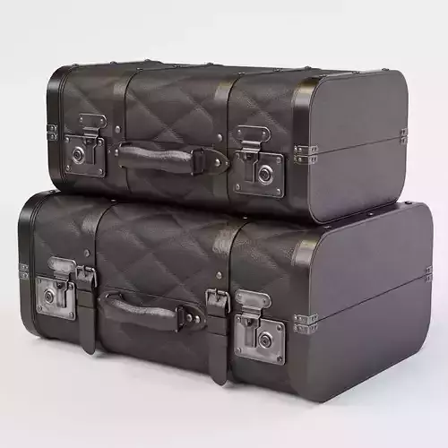 Black Vintage Suitcases 3D model