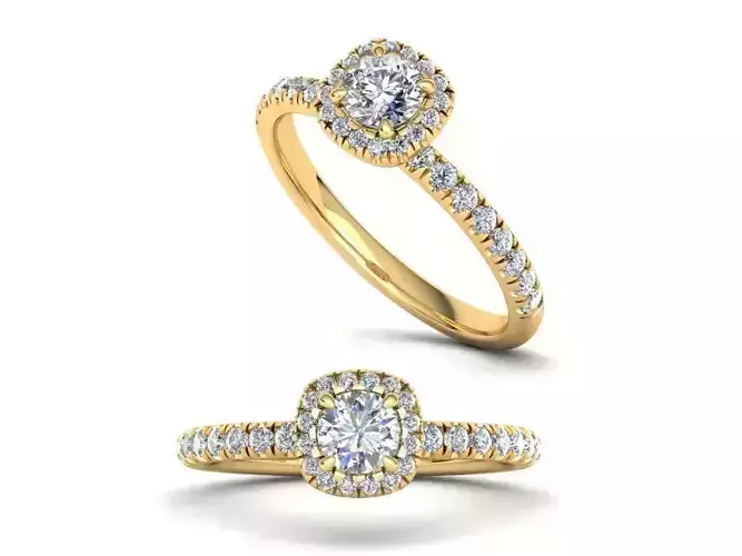 Cushion Enagagement Halo Ring Paradise design N0298 
