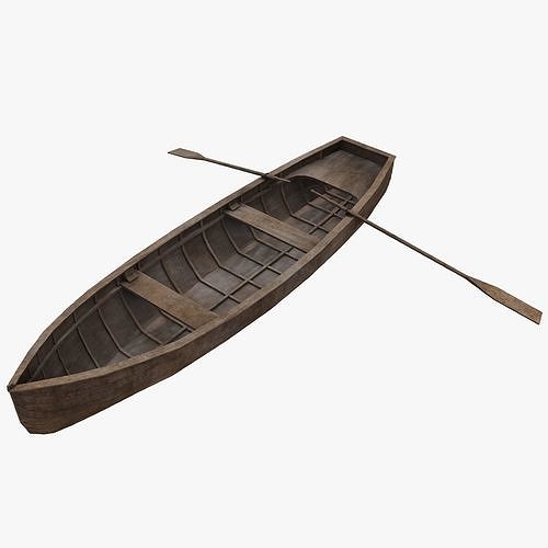 Old Rowboat Low-poly 3D model