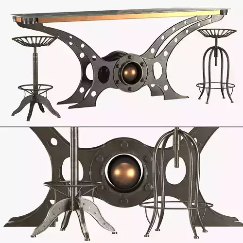 Poseidon metal bar stool