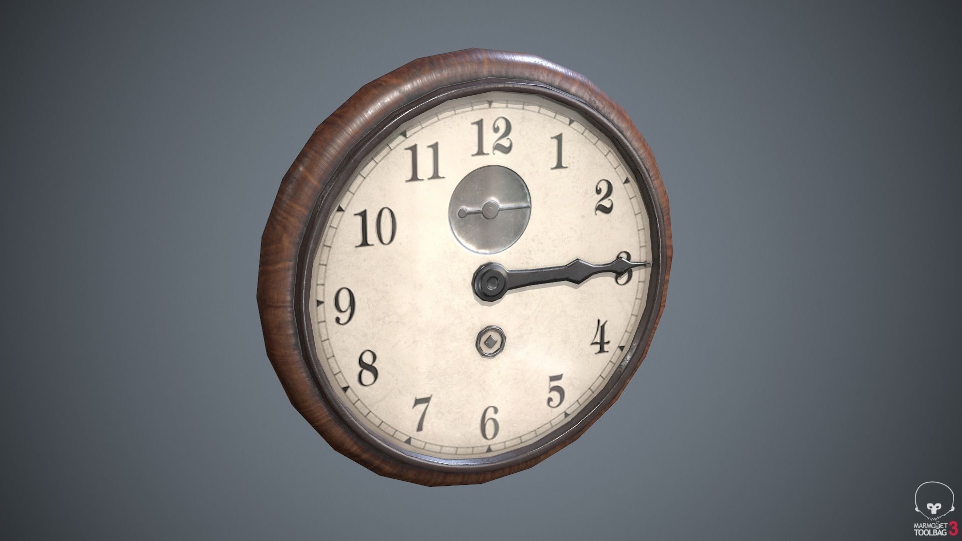 Wallclock clock Low-poly 3D model_3