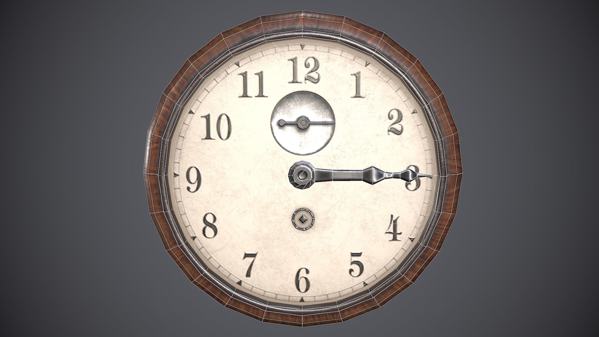 Wallclock clock Low-poly 3D model_12