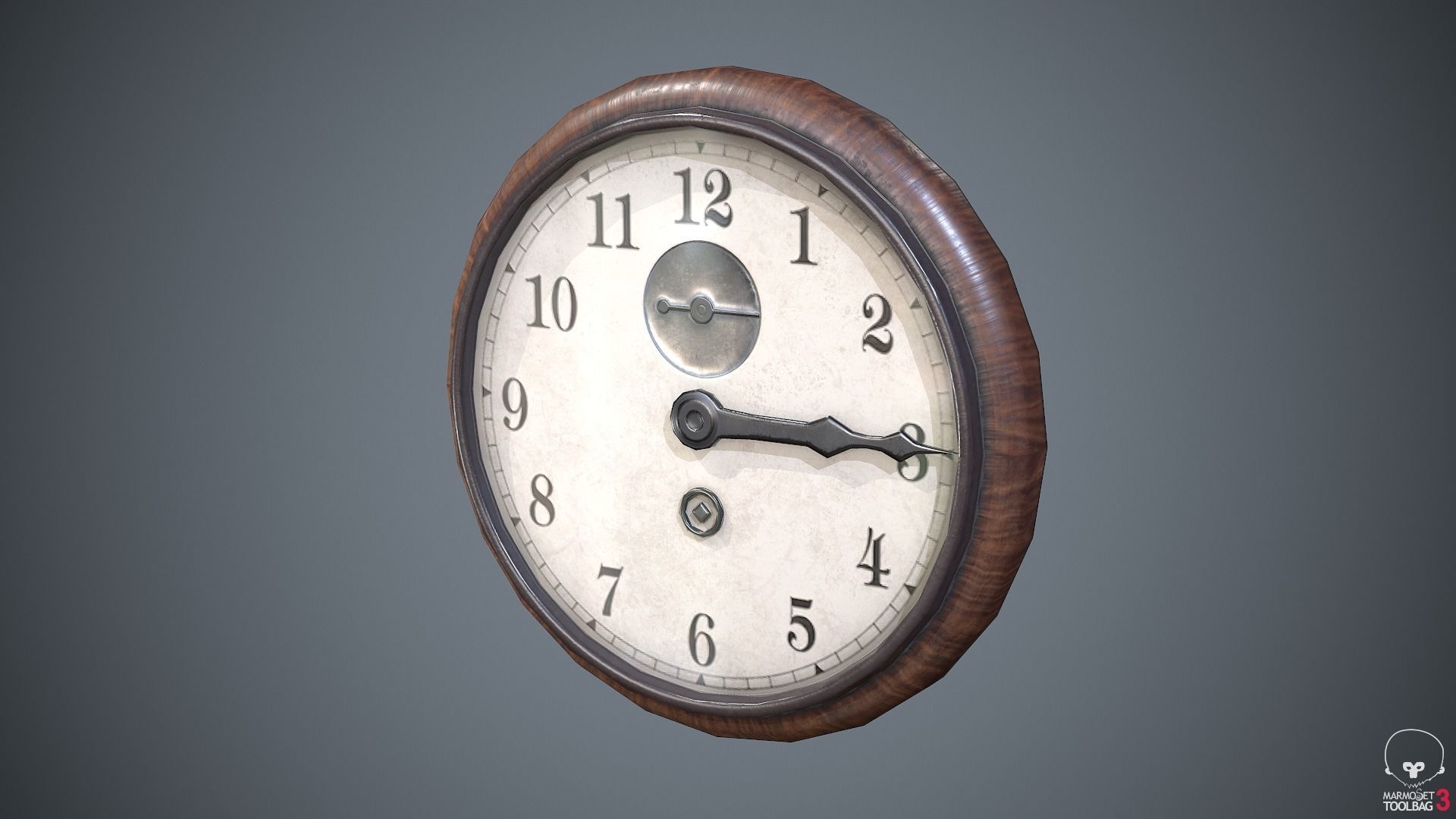 Wallclock clock Low-poly 3D model_8
