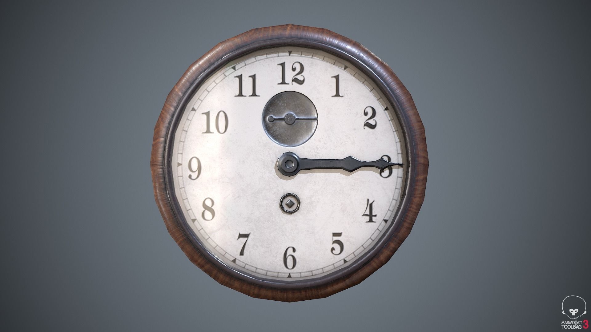 Wallclock clock Low-poly 3D model_2