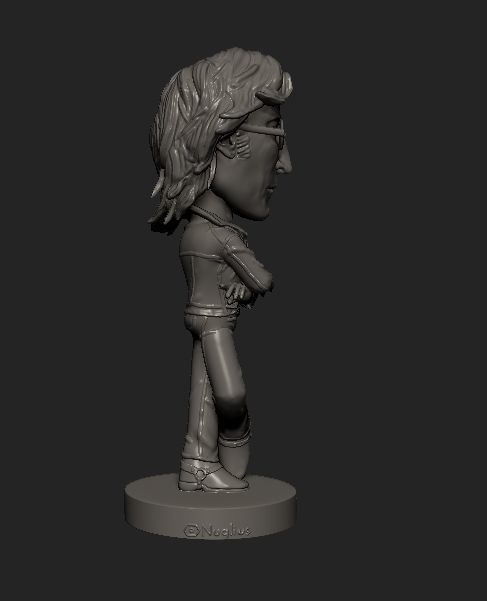 John Lennon cartoon statue 3D print model_1