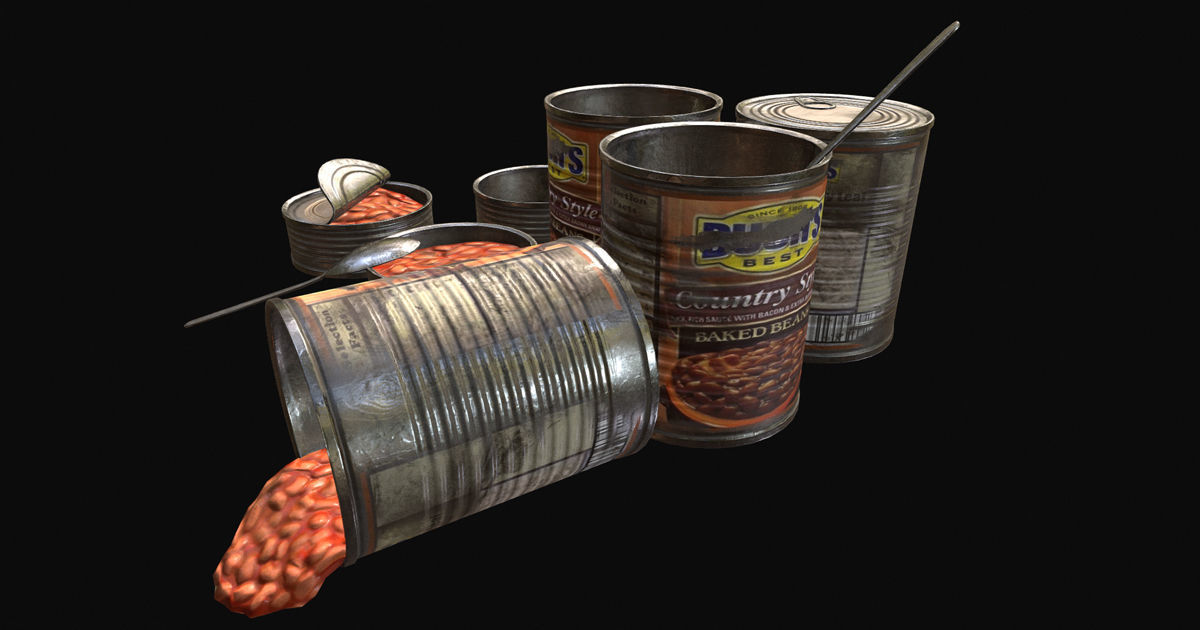 Canned Food Low-poly 3D model_5