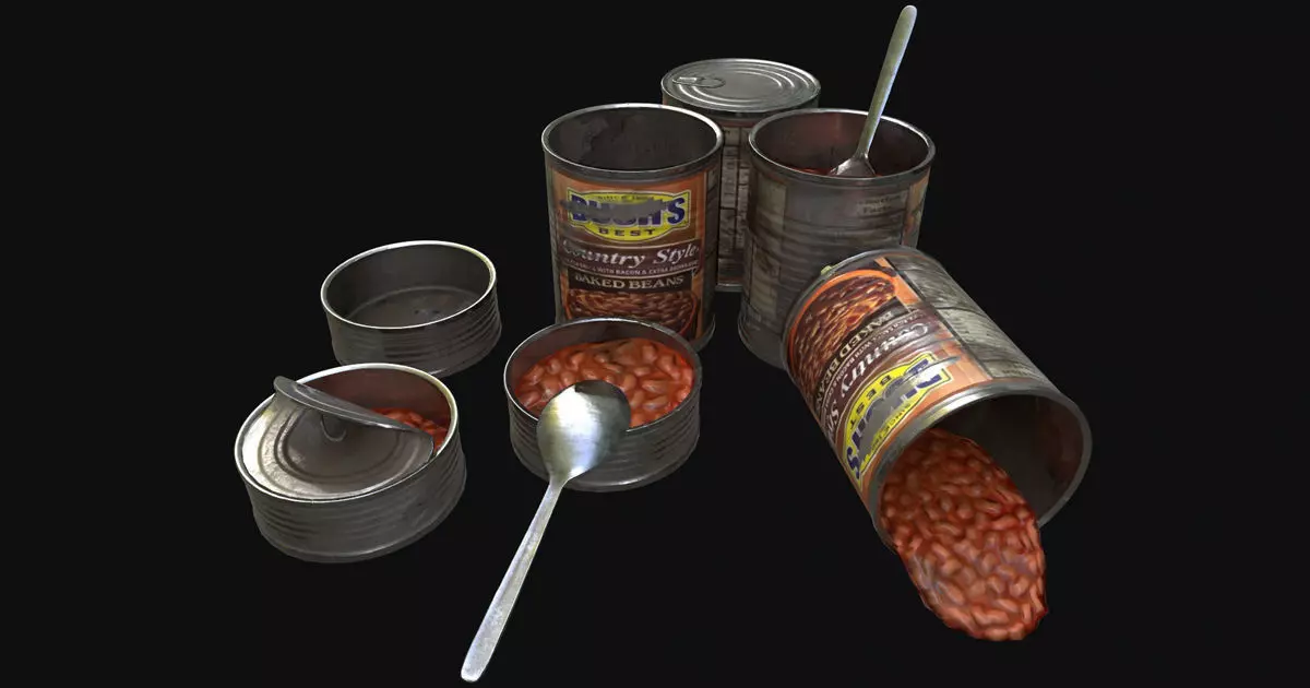 Canned Food Low-poly 3D model_0