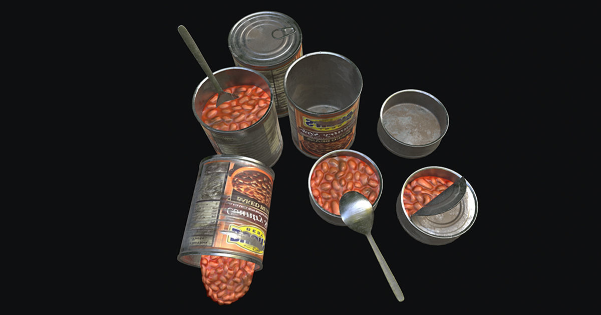 Canned Food Low-poly 3D model_3