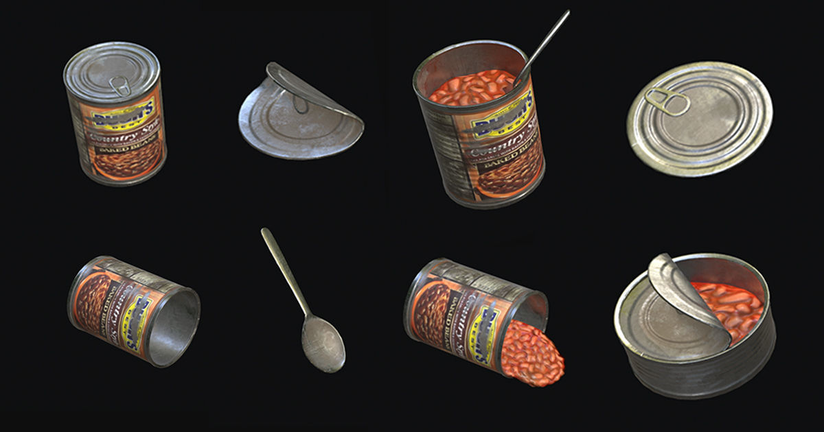 Canned Food Low-poly 3D model_9