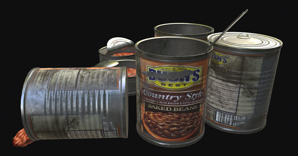 Canned Food Low-poly 3D model_2