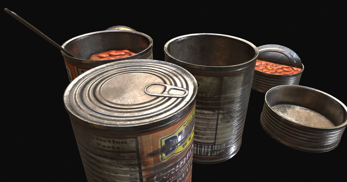 Canned Food Low-poly 3D model_8