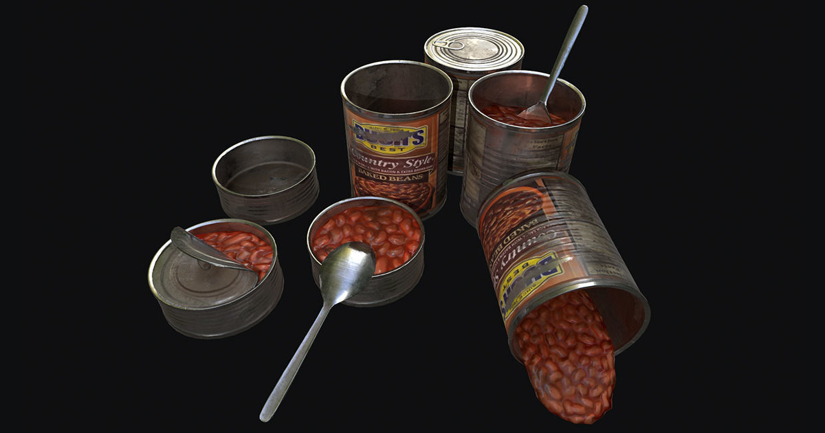 Canned Food Low-poly 3D model_4