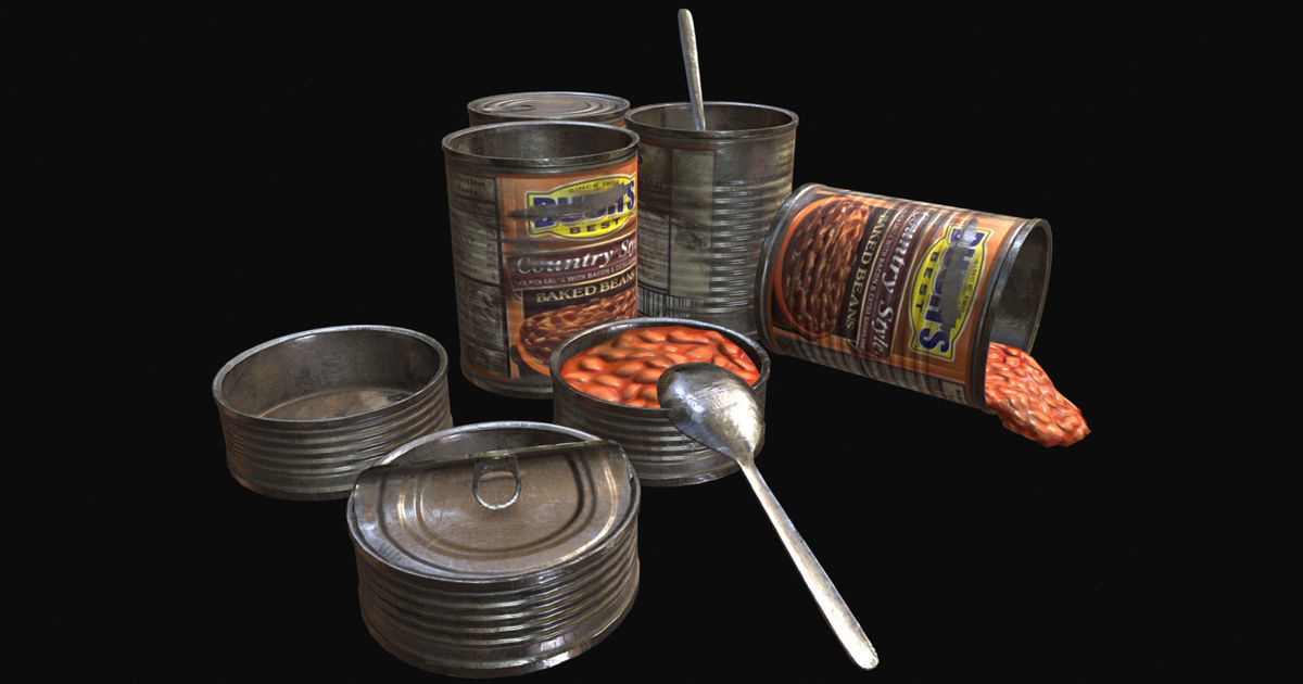 Canned Food Low-poly 3D model_1